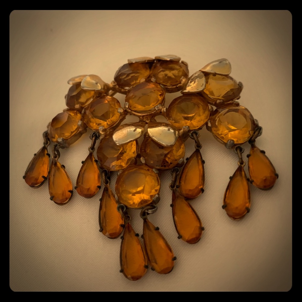 Vintage gold stone pin